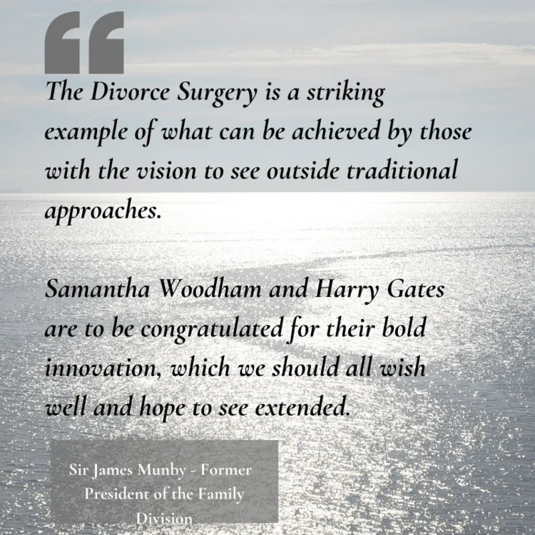 Endorsement for The Divorce Surgery by Sir James Munby