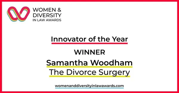 Samantha Woodham wins Innovator of the Year at the Women & Diversity in Law Awards