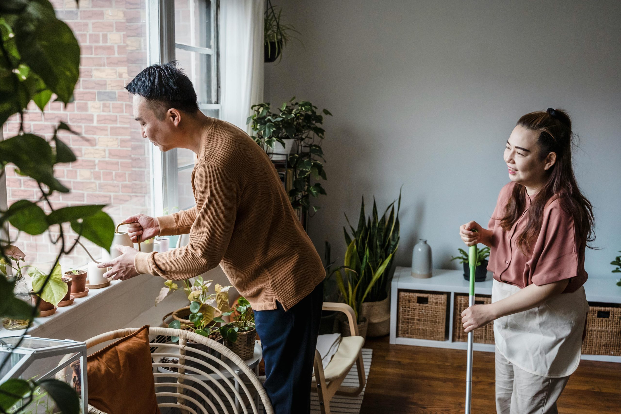 Couple managing divorce while still living together in a shared home