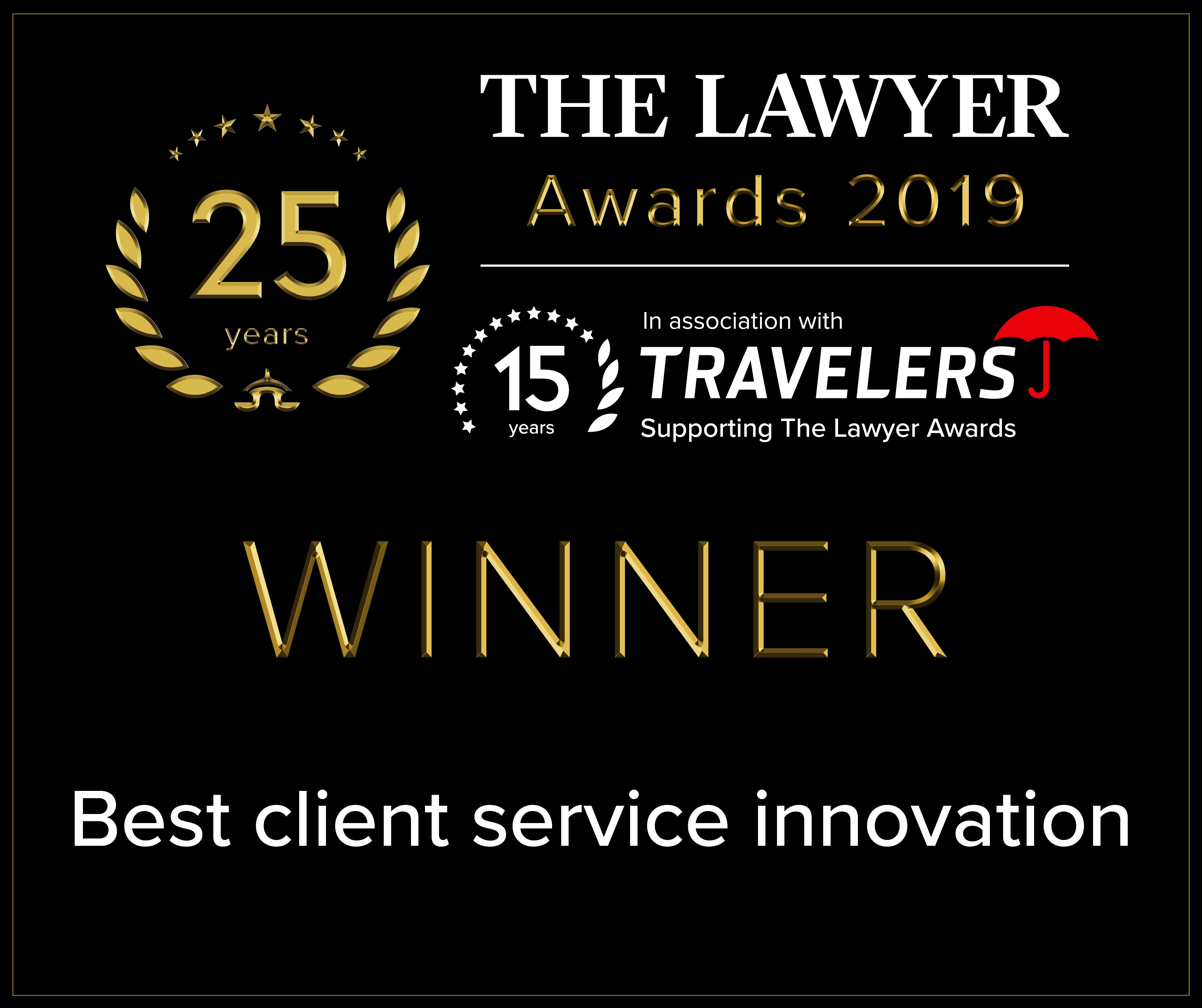 Winner, Best Client Service Innovation, The Lawyer Awards 2019